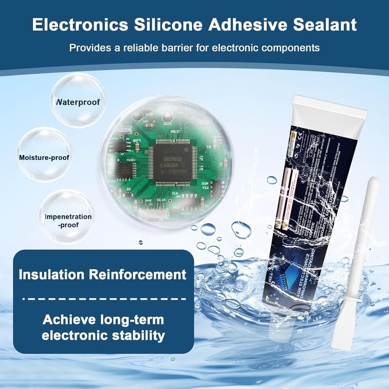 WAN2TLK 100ml Conformal Coating for Electronics, Silicone Conformal Coating Insulating Sealant, Waterproof & Heat Resistant, for Circuit Board and Component Protection - Image 3